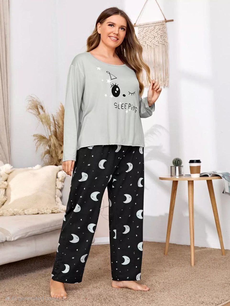 إيزابيلا – بيجامة خريفي بيج سايز - سليبينج مون