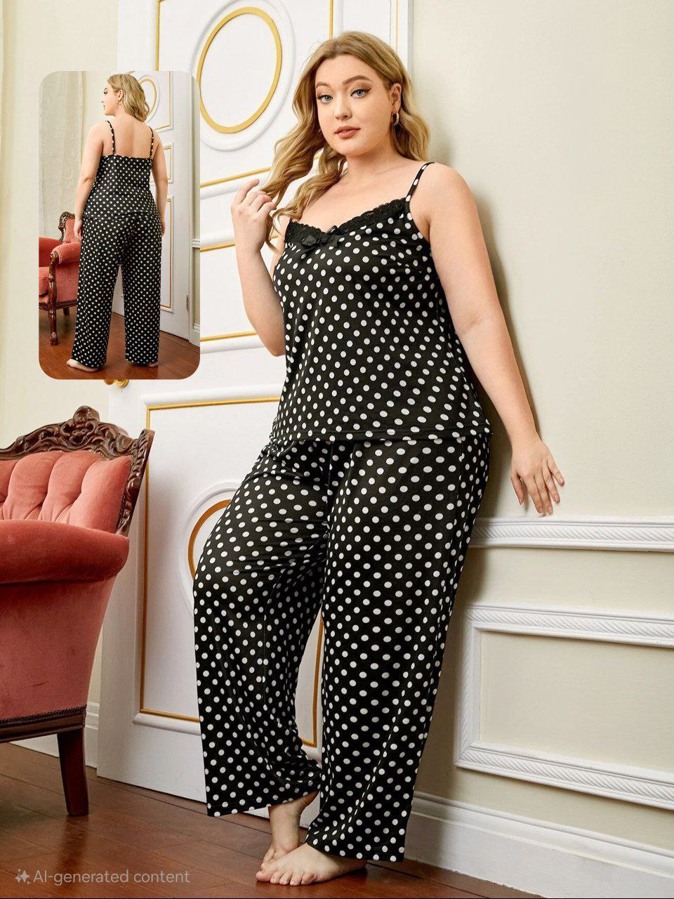 إيزابيلا – بيجامة قطعتين بيج سايز من خامة الزبدة الناعمة