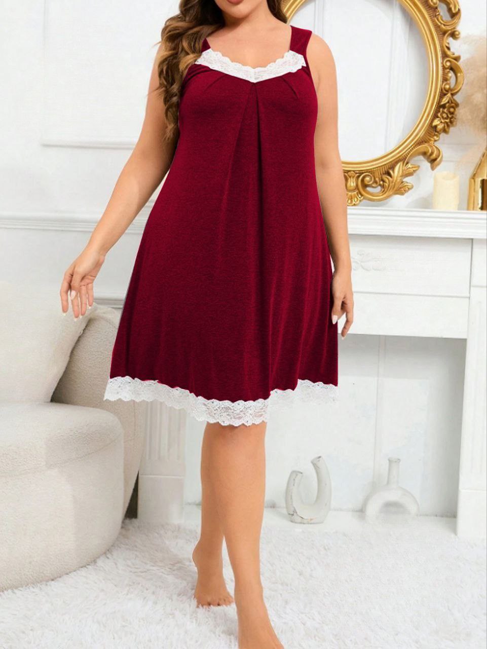 إيزابيلا – كاش بيج سايز قطن ليكرا مع دانتيل أبيض