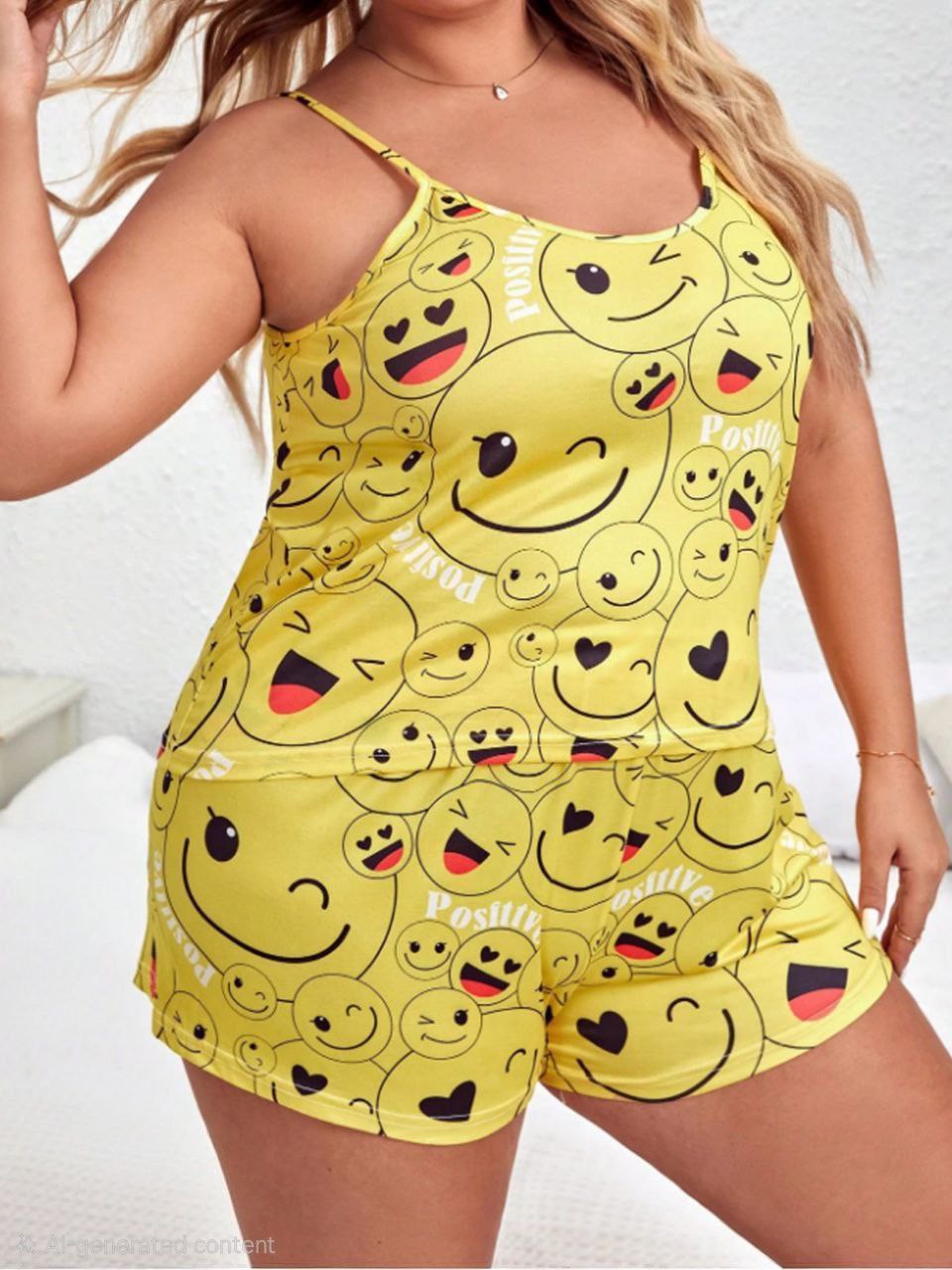 إيزابيلا – طقم بيجامة هوت شورت سمايلي بيج سايز