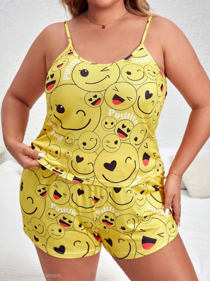 إيزابيلا – طقم بيجامة هوت شورت سمايلي بيج سايز