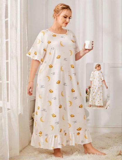 إيزابيلا – كاش بيج سايز ماكسي قطن شعيرات ليكرا مطبوع قمر وكواكب