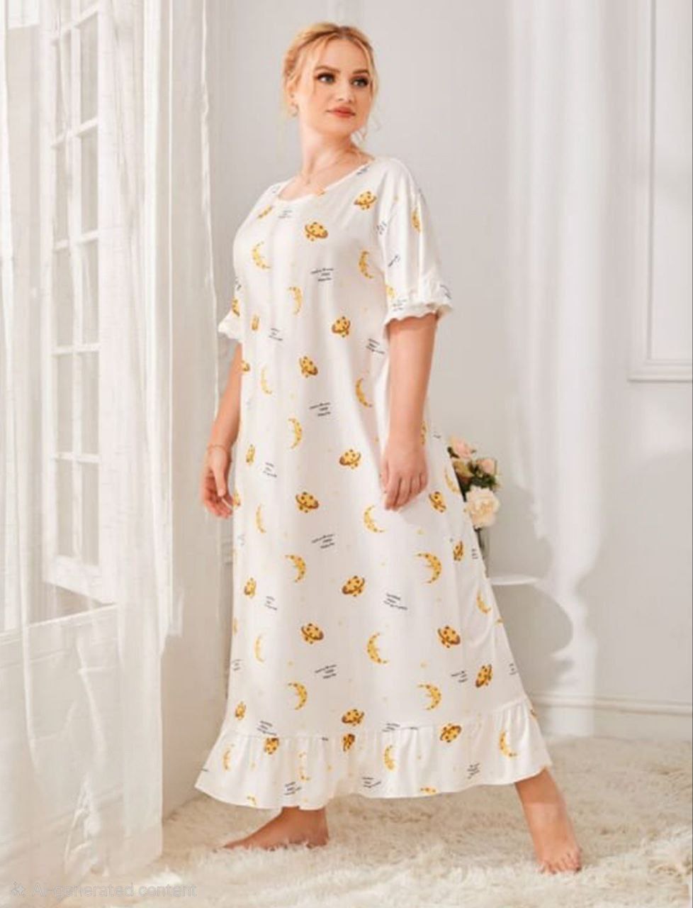 إيزابيلا – كاش بيج سايز ماكسي قطن شعيرات ليكرا مطبوع قمر وكواكب