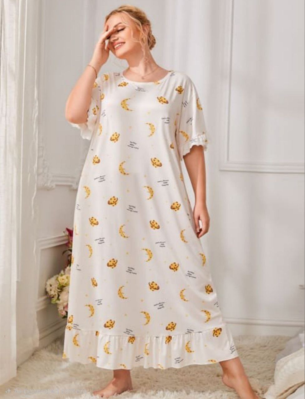 إيزابيلا – كاش بيج سايز ماكسي قطن شعيرات ليكرا مطبوع قمر وكواكب