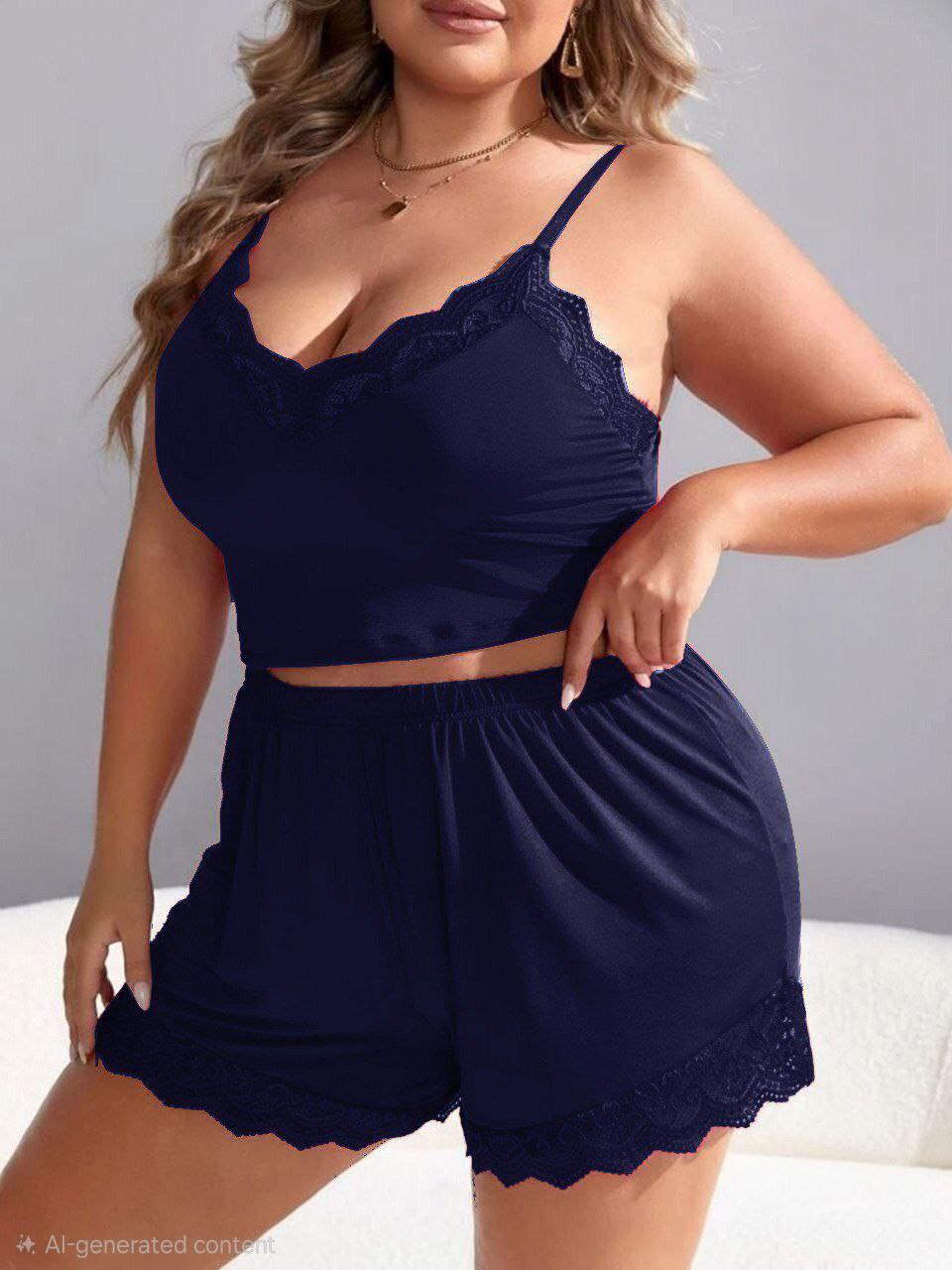 إيزابيلا – لانجيري هوت شورت زبدة دانتيل بيج سايز ✨️💙