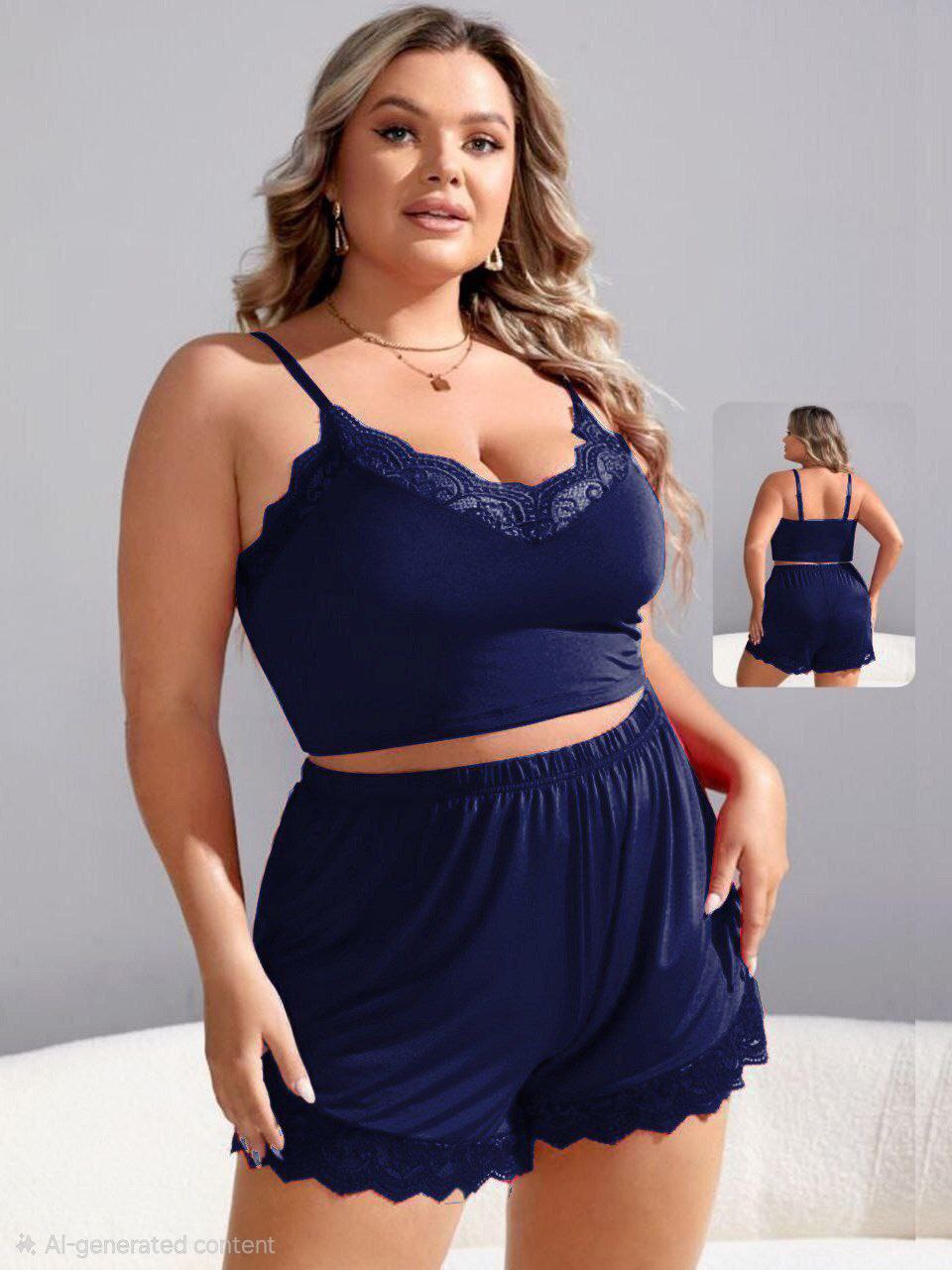 إيزابيلا – لانجيري هوت شورت زبدة دانتيل بيج سايز ✨️💙
