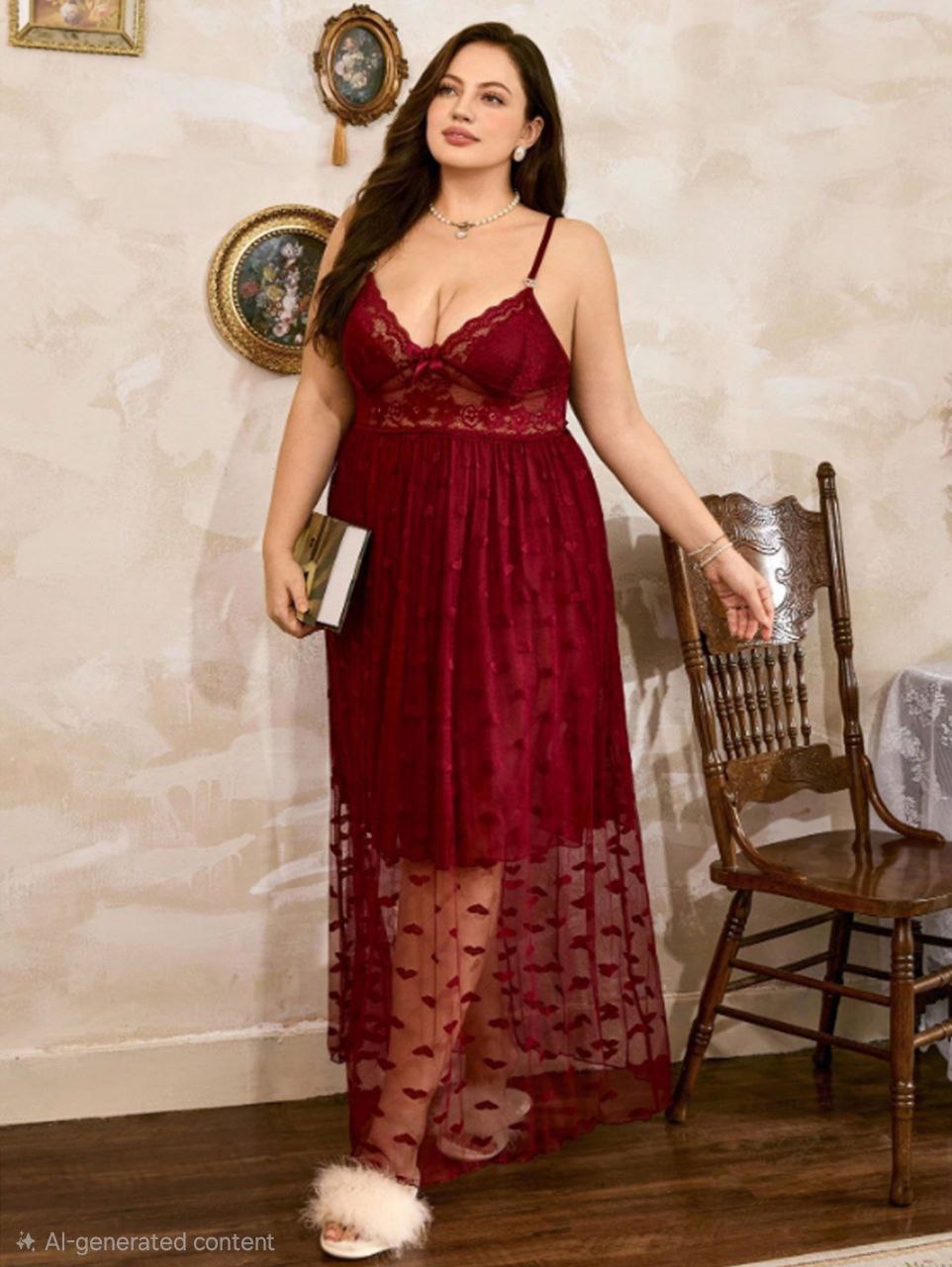 إيزابيلا – لانجيري ماكسي بيج سايز -ليلة خمري ♥️🌹