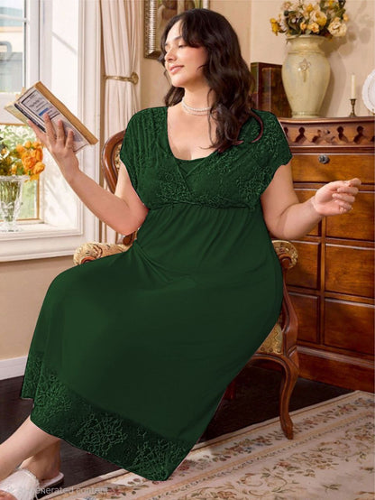 ezabilla - Zibdeh lingerie, beige, midi size, with lace on the chest and hem