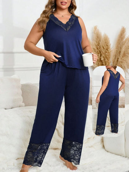 ezabilla - Lace Pajama Set - Plus Size