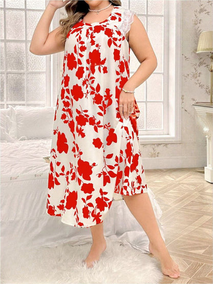 إيزابيلا – كاش “زِبده” بيج سايز بنقشة ورود كبيرة وكُم دانتيل قصير