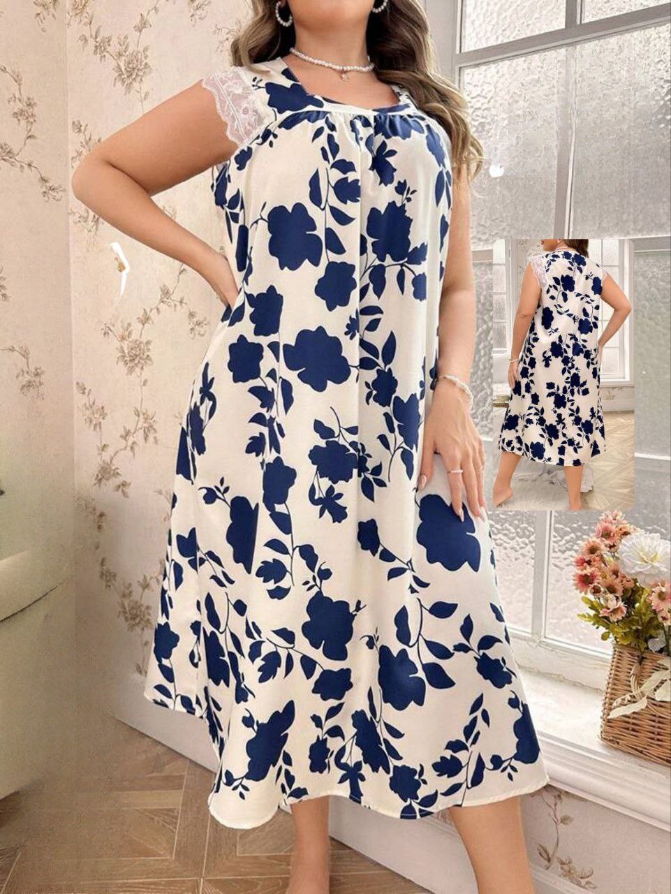 إيزابيلا – كاش “زِبده” بيج سايز بنقشة ورود كبيرة وكُم دانتيل قصير