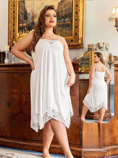 إيزابيلا – لانجيري “زِبده” بيج سايز بحمالات رفيعة ودانتيل عند الصدر