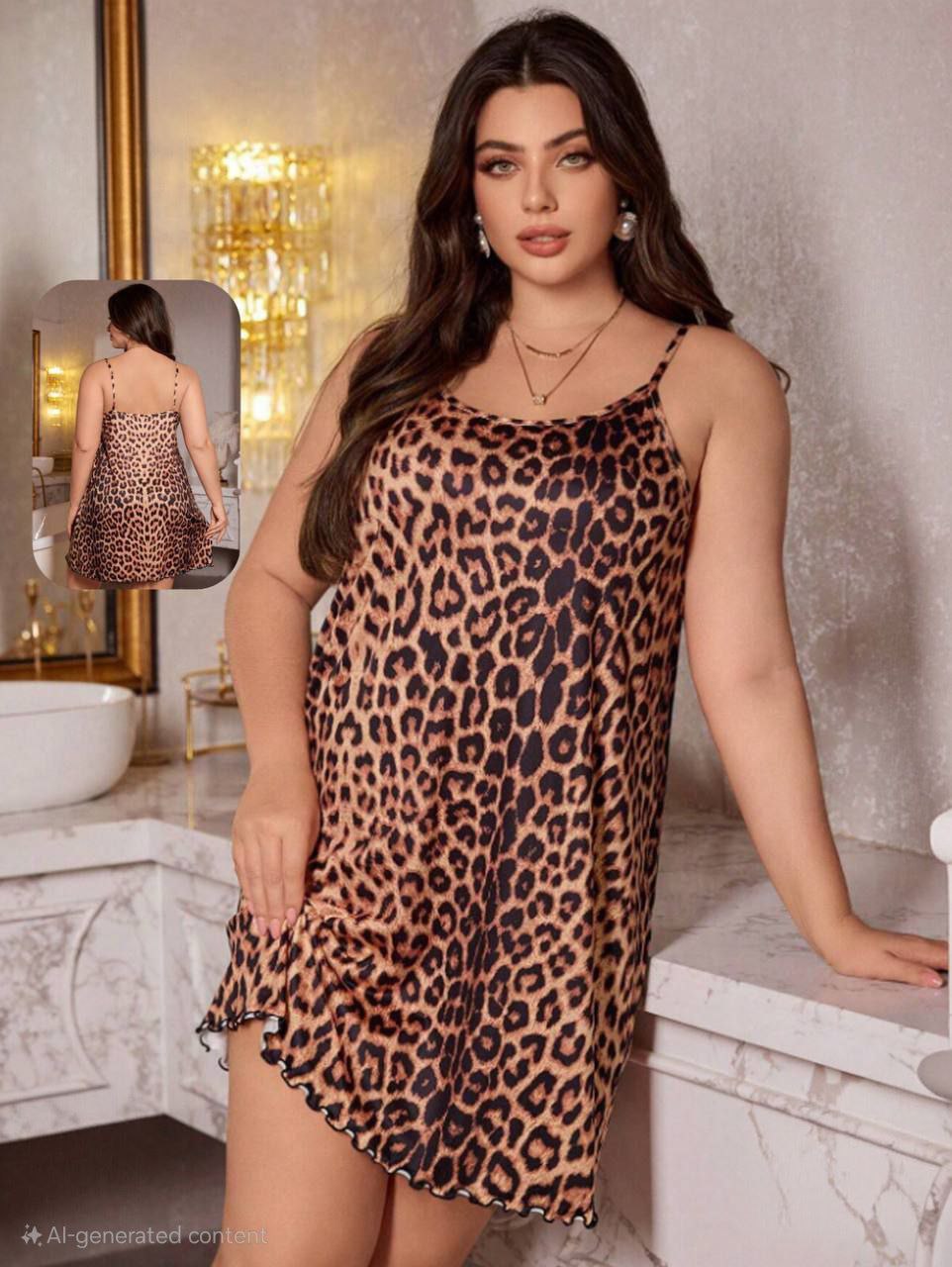 🤎 لانجيري بيج سايز – لمسة جريئة بأناقة ناعمة 🐆✨️
