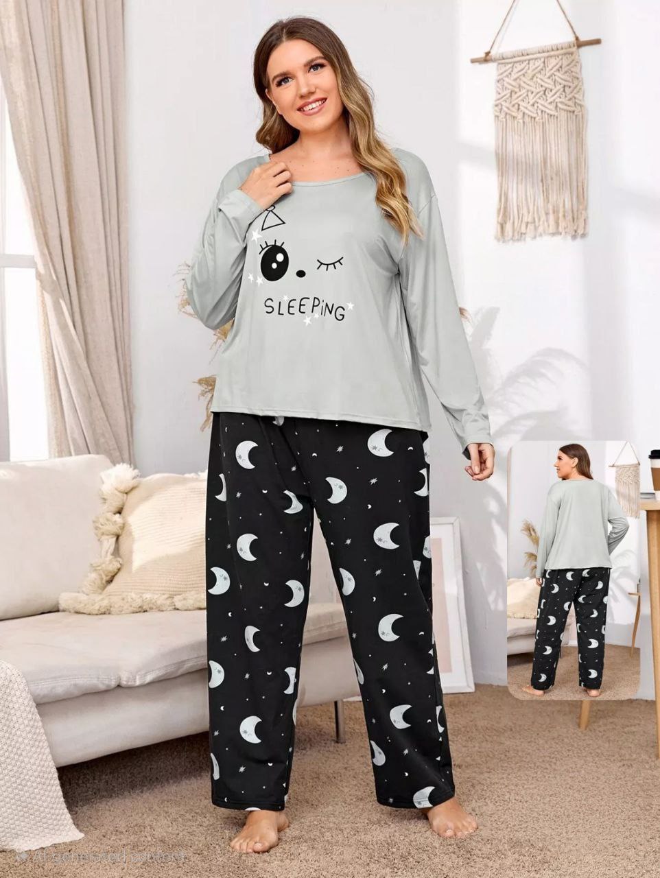 إيزابيلا – بيجامة خريفي بيج سايز - سليبينج مون