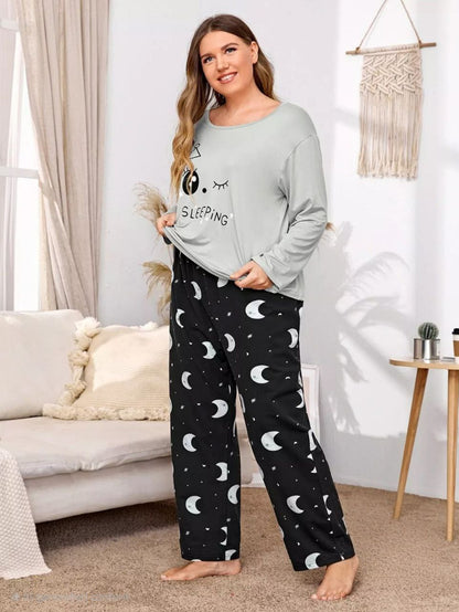 إيزابيلا – بيجامة خريفي بيج سايز - سليبينج مون