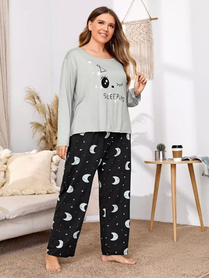 إيزابيلا – بيجامة خريفي بيج سايز - سليبينج مون