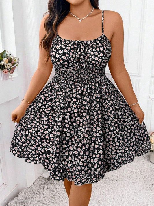 إيزابيلا – فستان/كاش بيتي بيج سايز -ديزي فلورال بحمالات