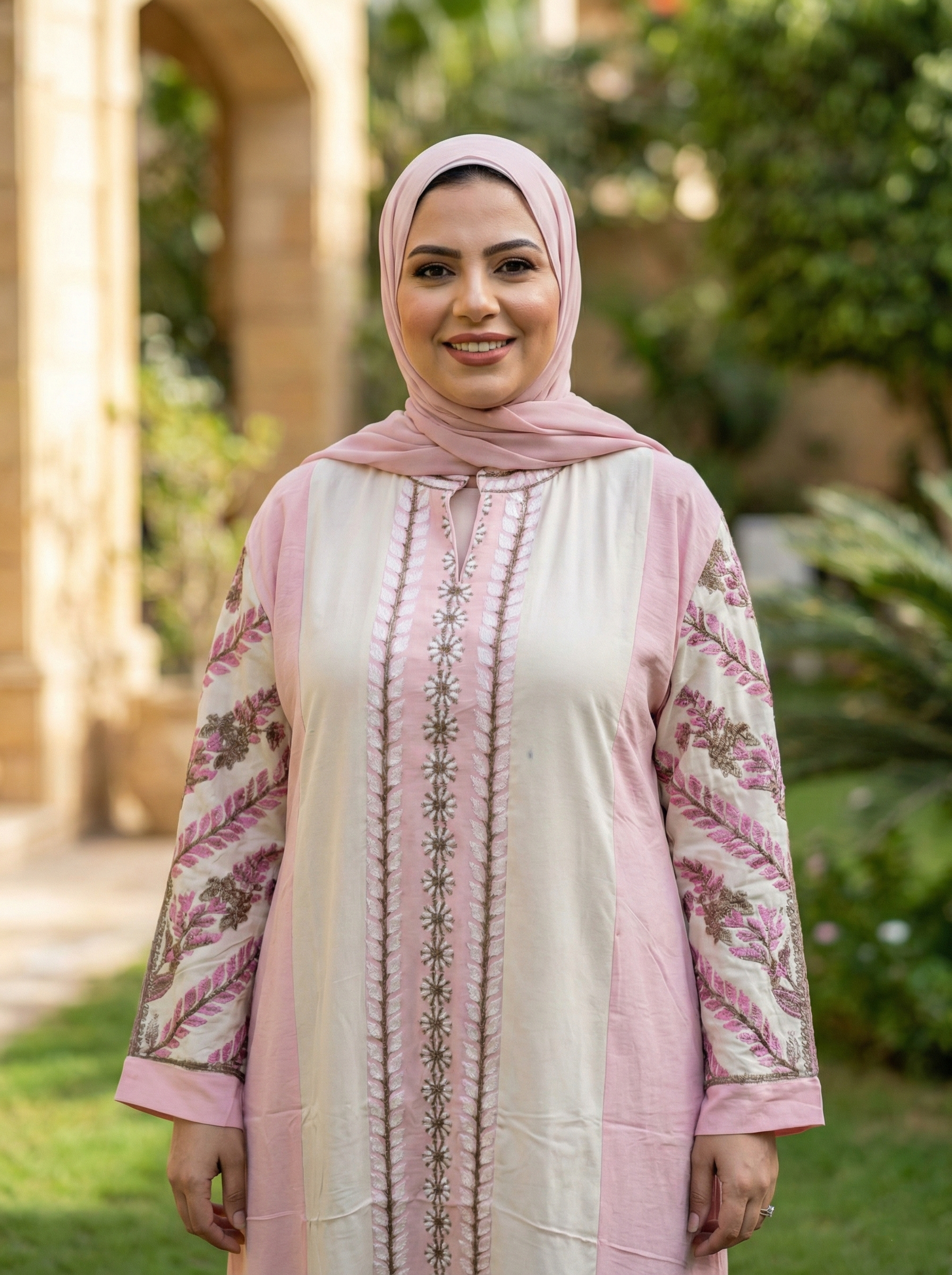 عباية كتان بتطريز راقي ✨️