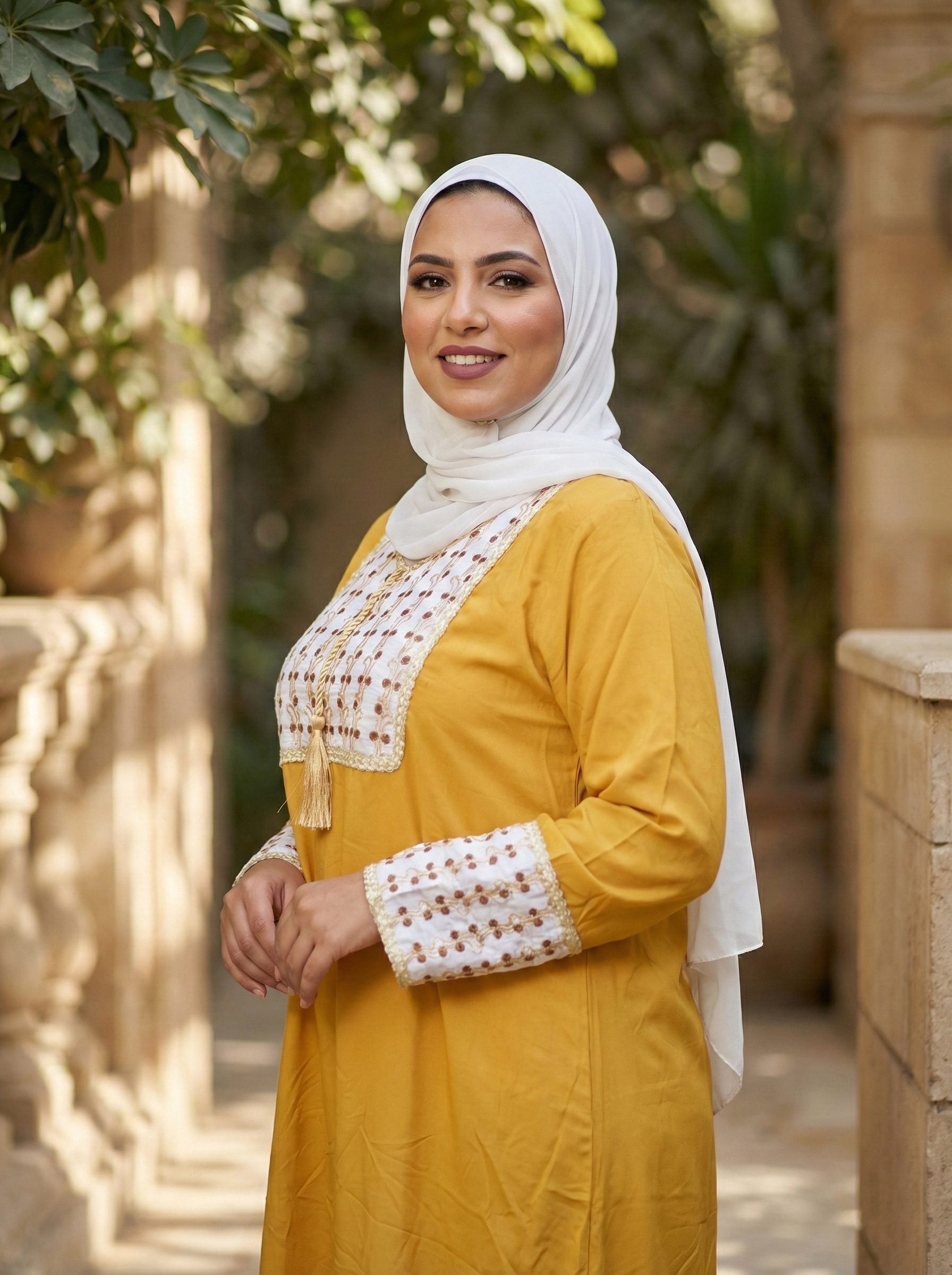 عباية قطن مطرزة من الصدر والاكمام 💃