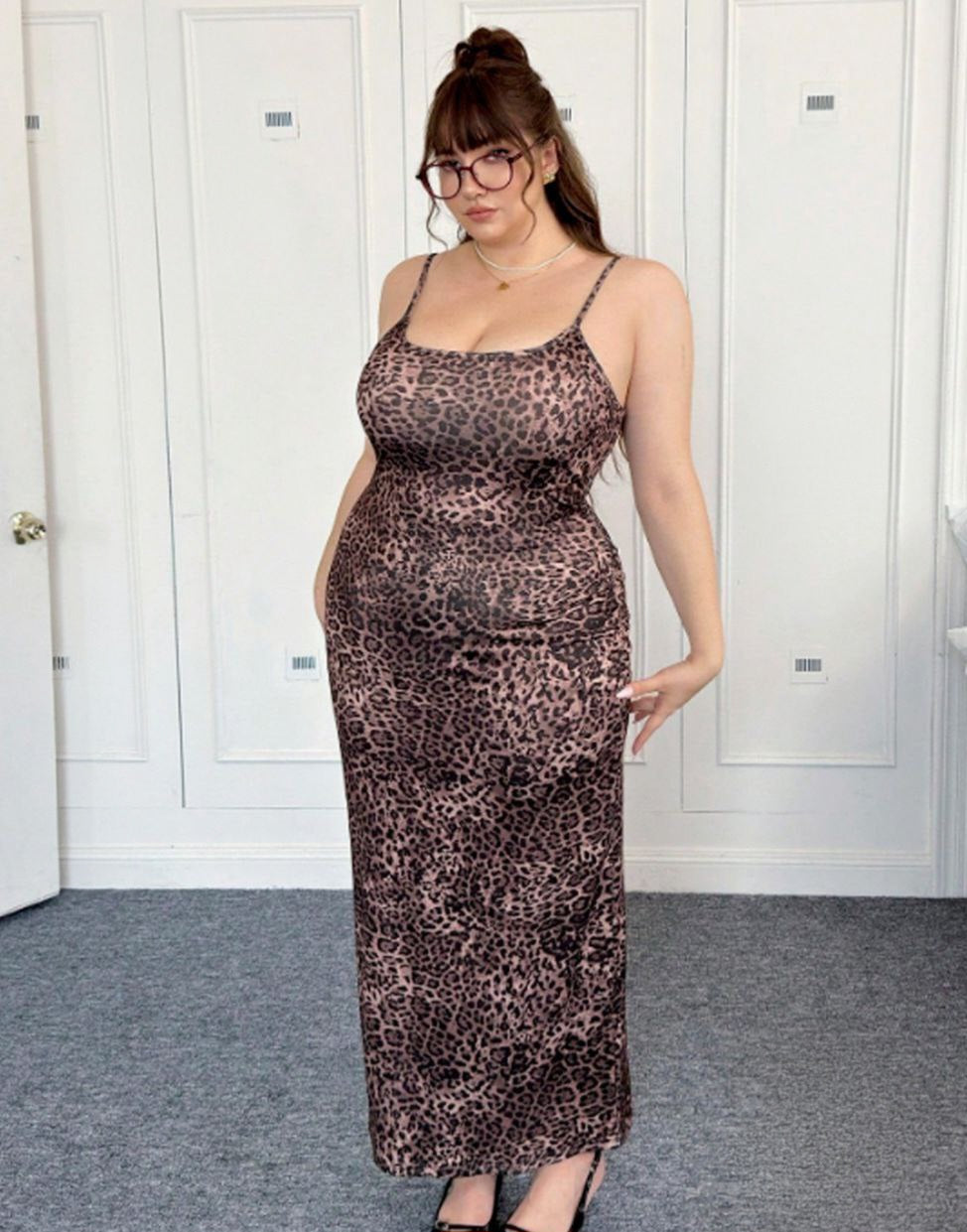 🐆 لانجيري طويل بيج سايز – أنوثة جريئة وستايل ملفت ✨️🤎