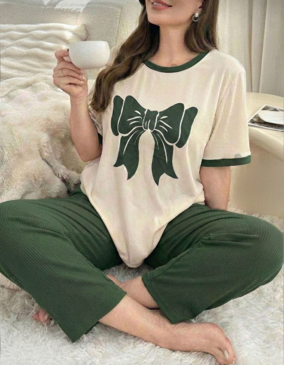بيجامة بيج سايز – ستايل بسيط شيك 💝