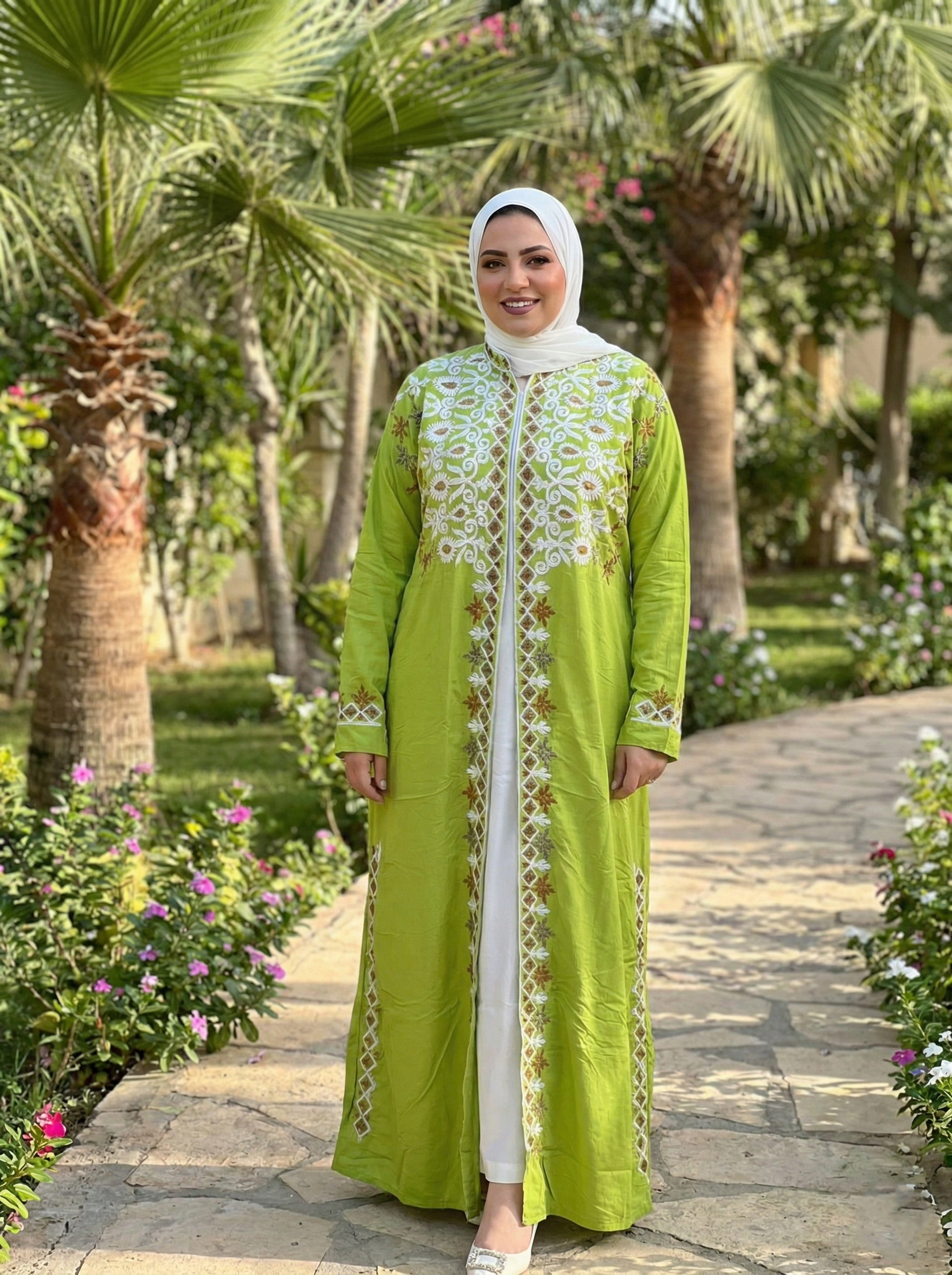 عباية كتان بتطريز مميز ✨️💞