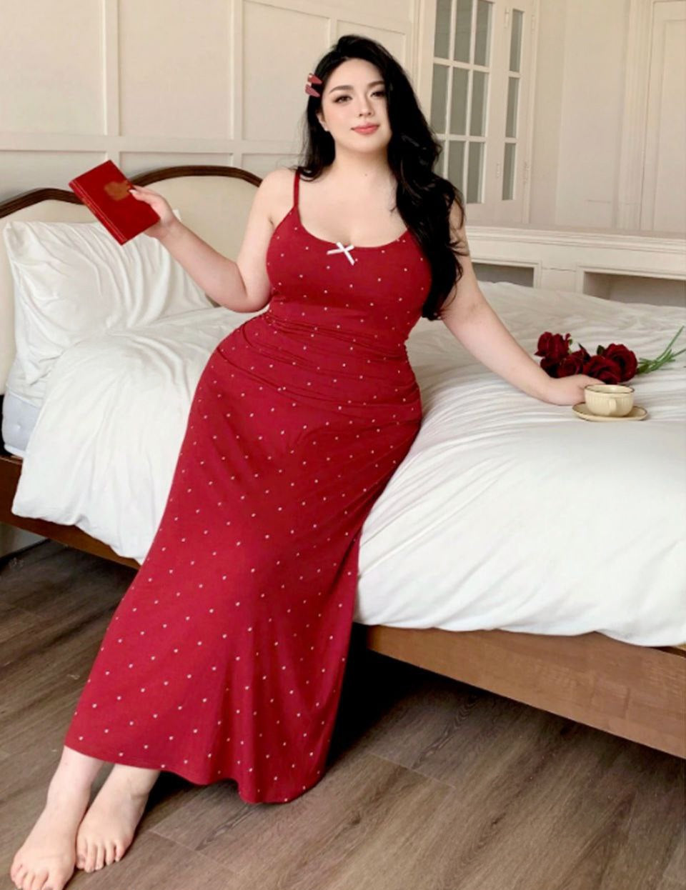 قميص نوم بيج سايز – فخامة بسيطة ولمسة أنوثة جذابة ♥️🍒