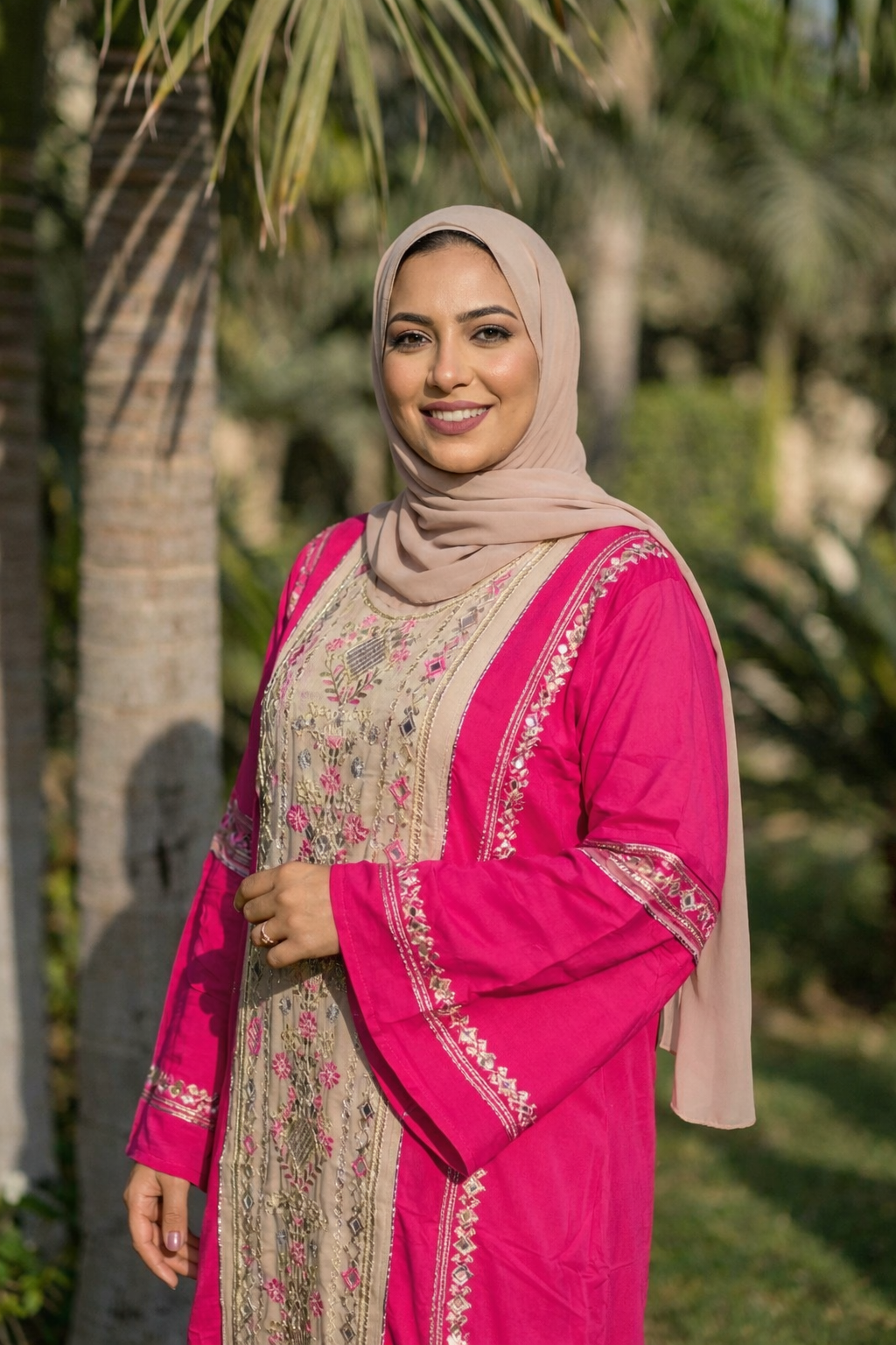 عباية كتان مطرزة