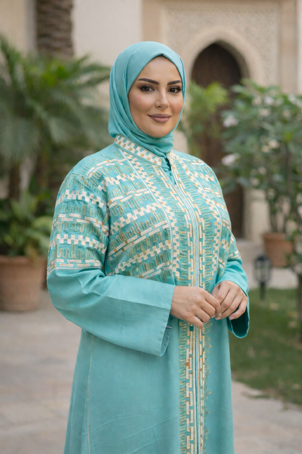 عباية كتان بتطريز مميز وشيك ✨️🌹