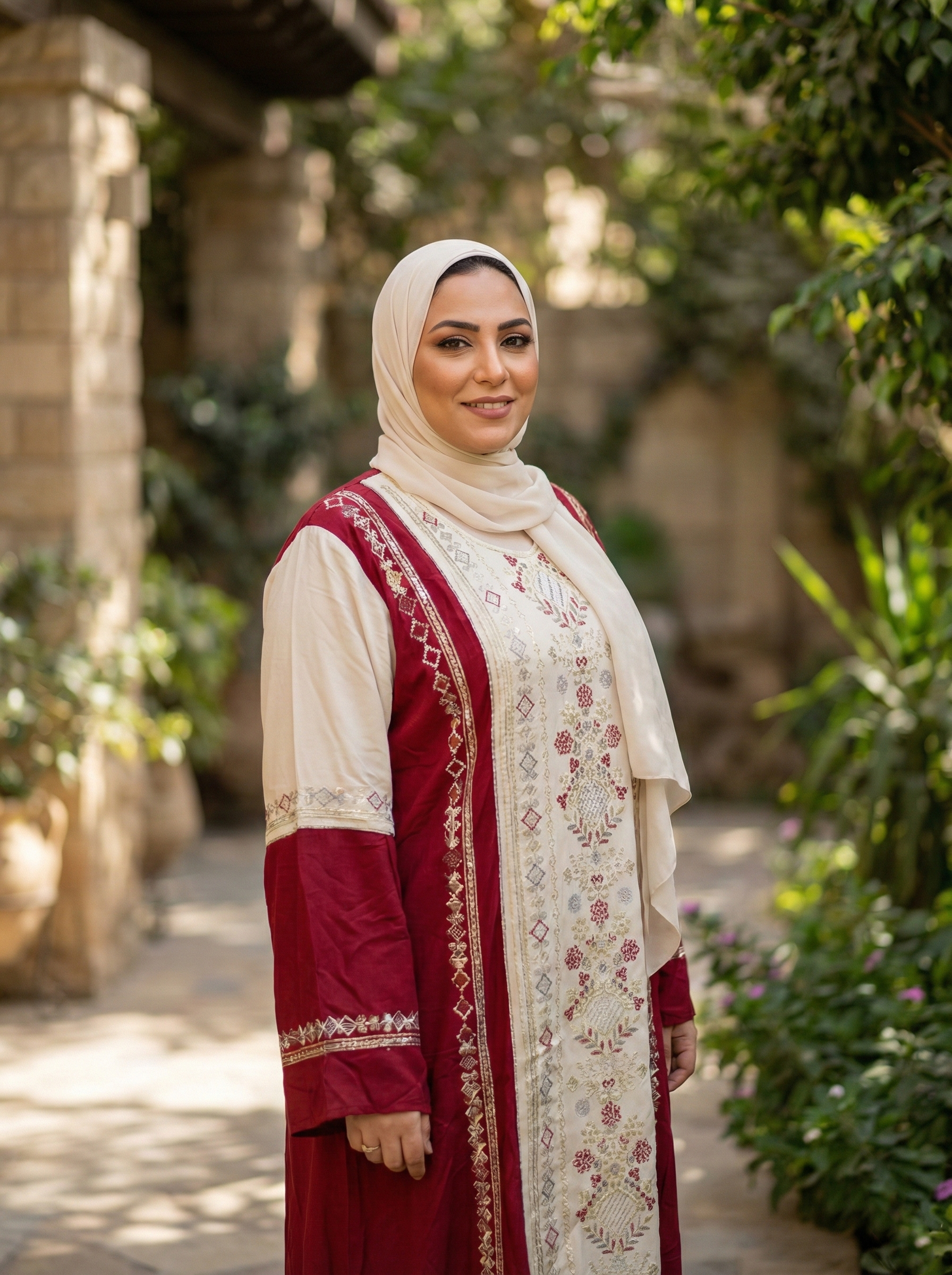 عباية كتان مطرزة