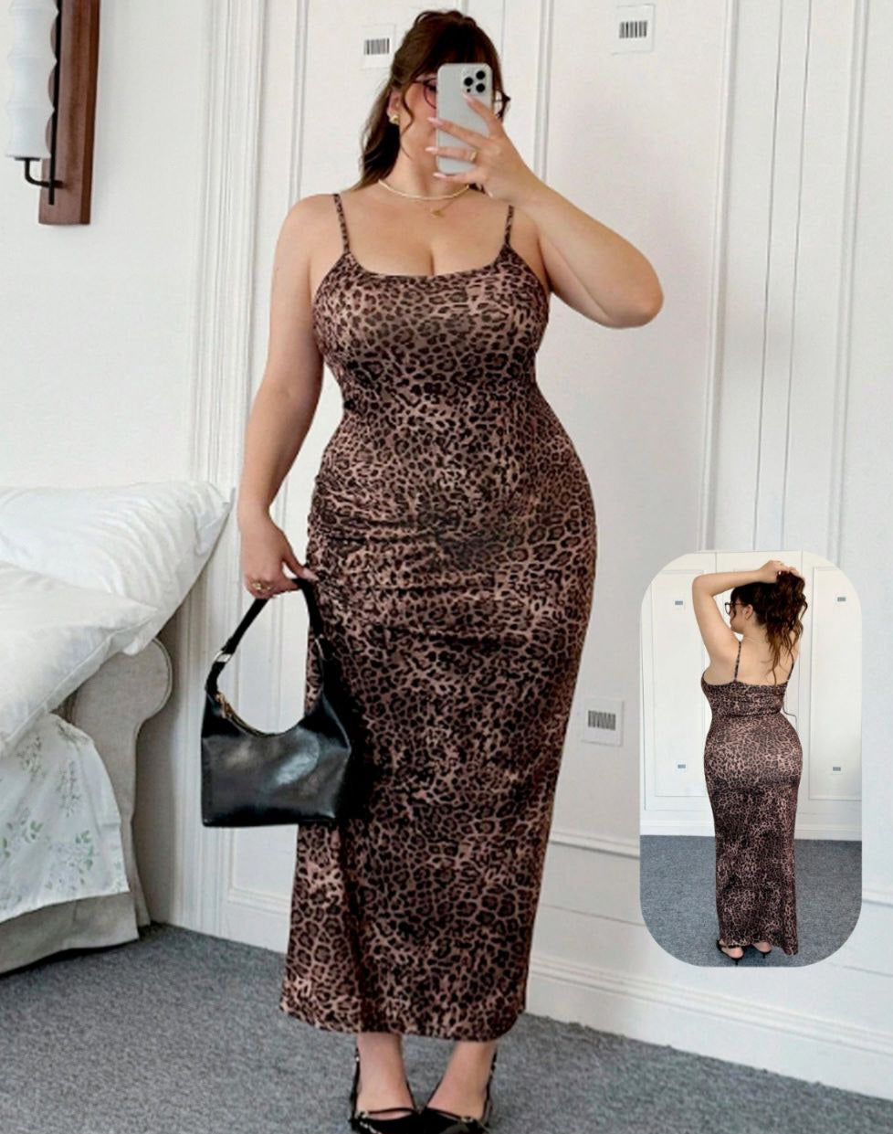 🐆 لانجيري طويل بيج سايز – أنوثة جريئة وستايل ملفت ✨️🤎