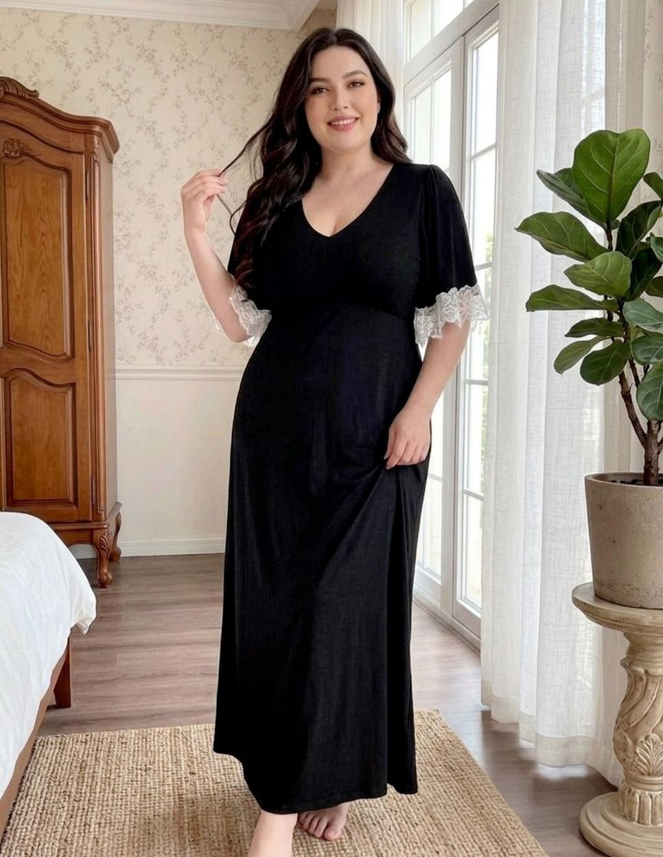 فستان بيج سايز – أناقة هادية ولمسة دلع راقية ✨🖤