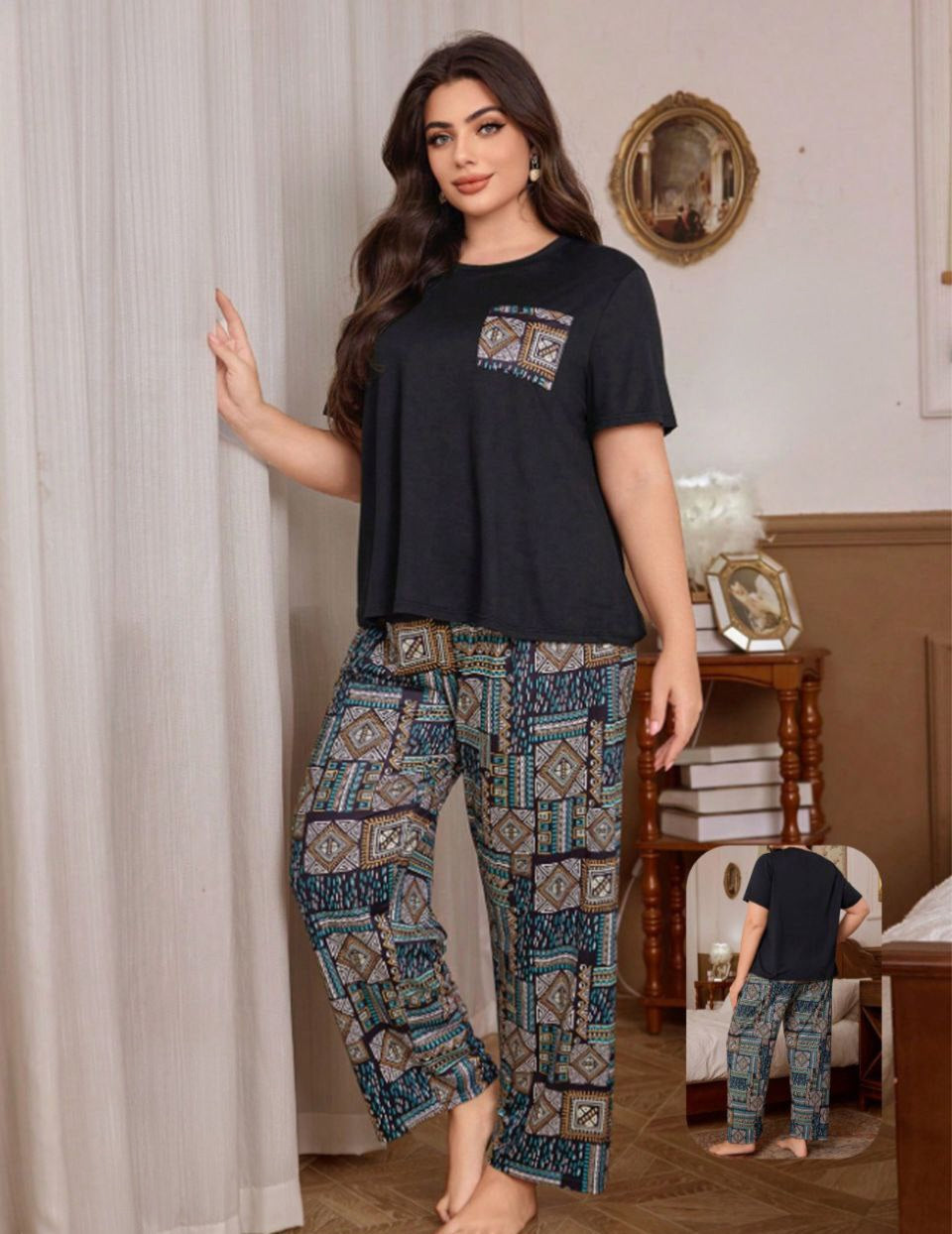 🖤 بيجامة بيج سايز – راحة + ستايل مختلف 🤎✨️