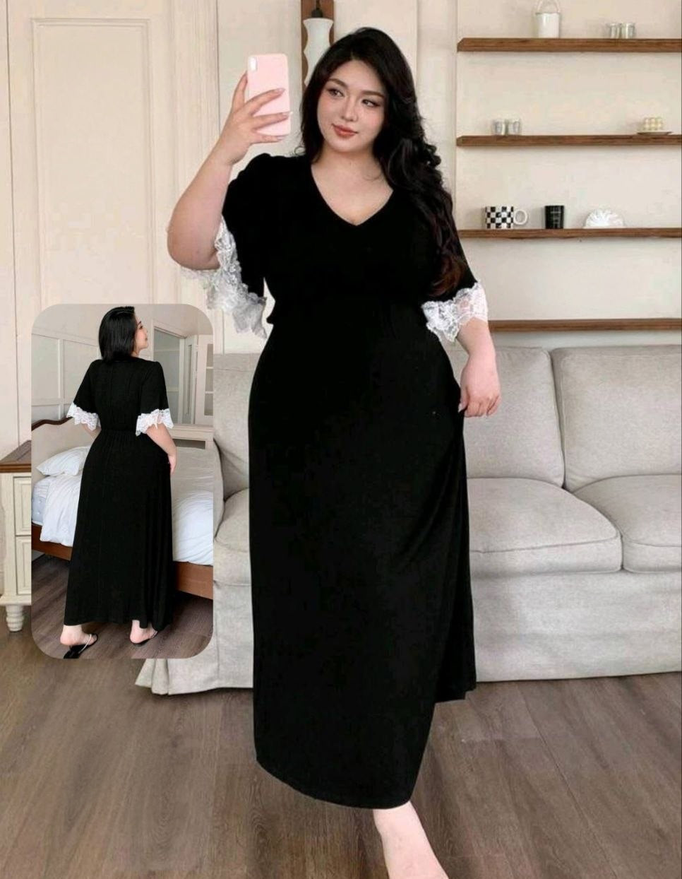 فستان بيج سايز – أناقة هادية ولمسة دلع راقية ✨🖤