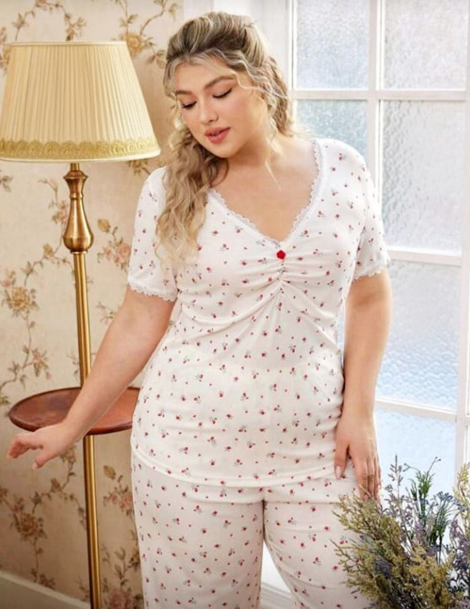 🌸 بيجامة بيج سايز – نعومة تخطف الأنظار 🥰