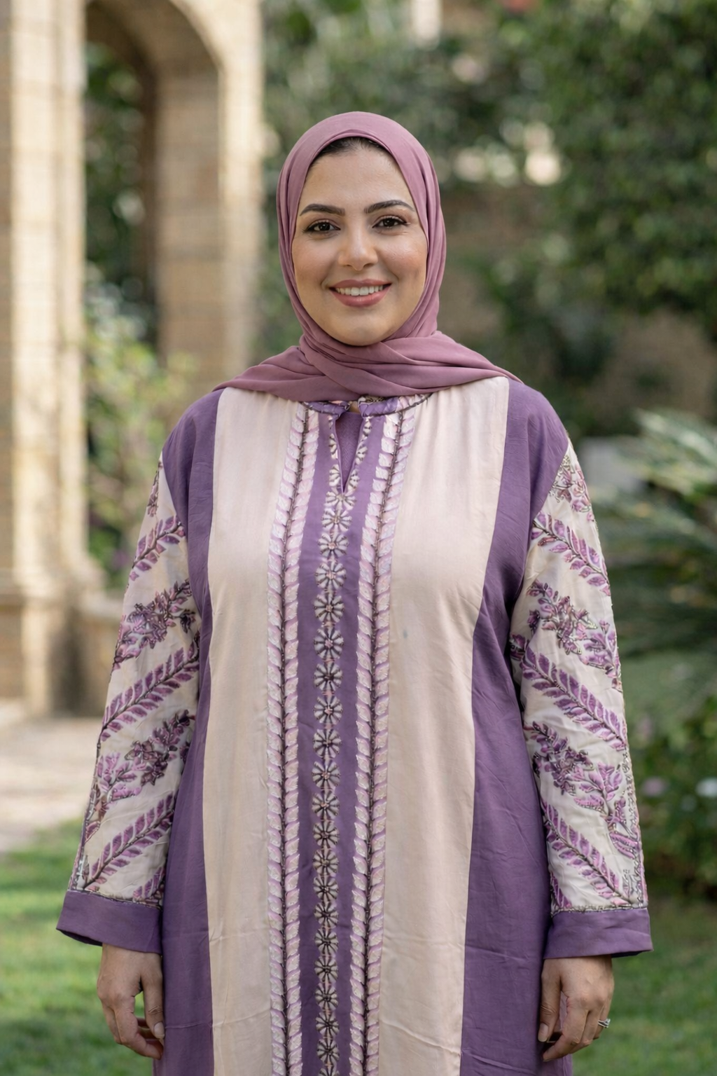 عباية كتان بتطريز راقي ✨️