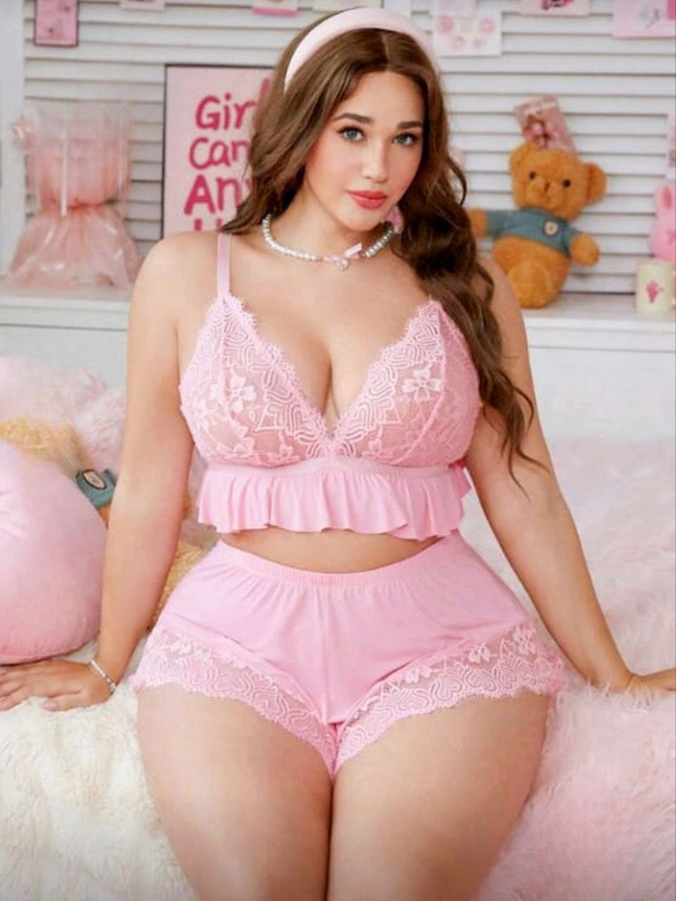 💗 لانجيري قطعتين بيج سايز – دلع وأنوثة 💞