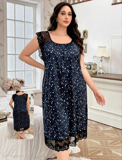 إيزابيلا – كاش بيج سايز قطن ليكرا بطباعة سبلميشن مع دانتيل