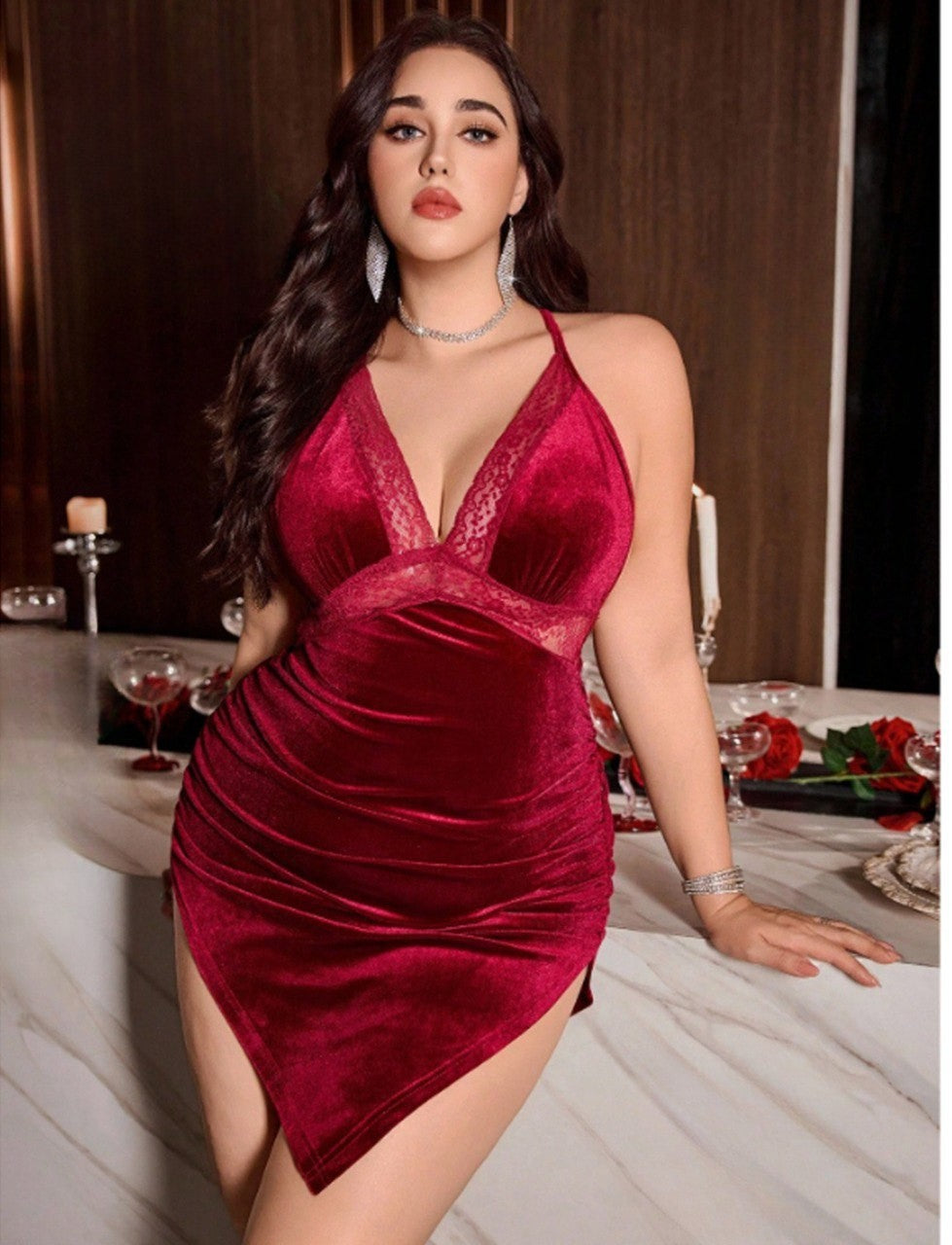 إيزابيلا - لانجيري قطيفة نبيتي كروس باك بيج سايز