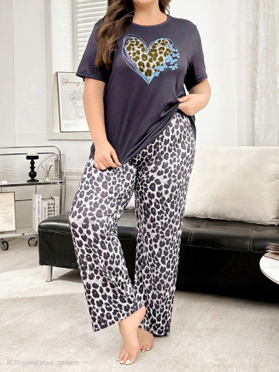 إيزابيلا – بيجامة قطن مطبوع ليوبارد