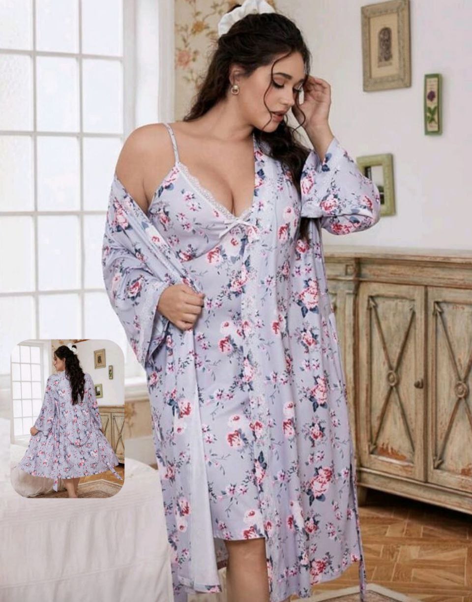 طقم لانجيري (قميص + روب)🌸
