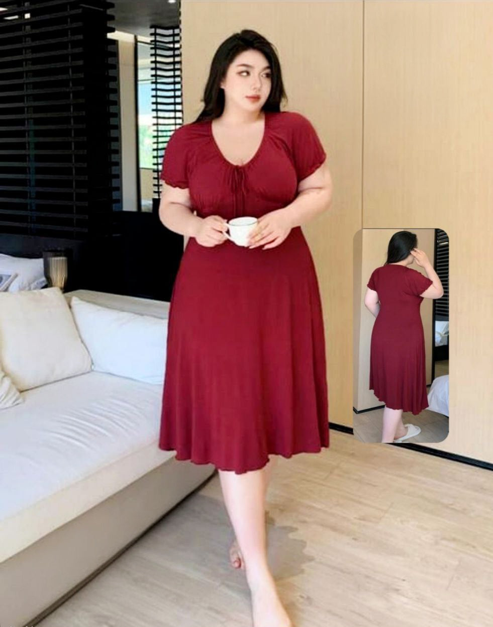 ❤️ لانجيري طويل بيج سايز – راحة وأنوثة بإحساس ناعم ❤️✨️
