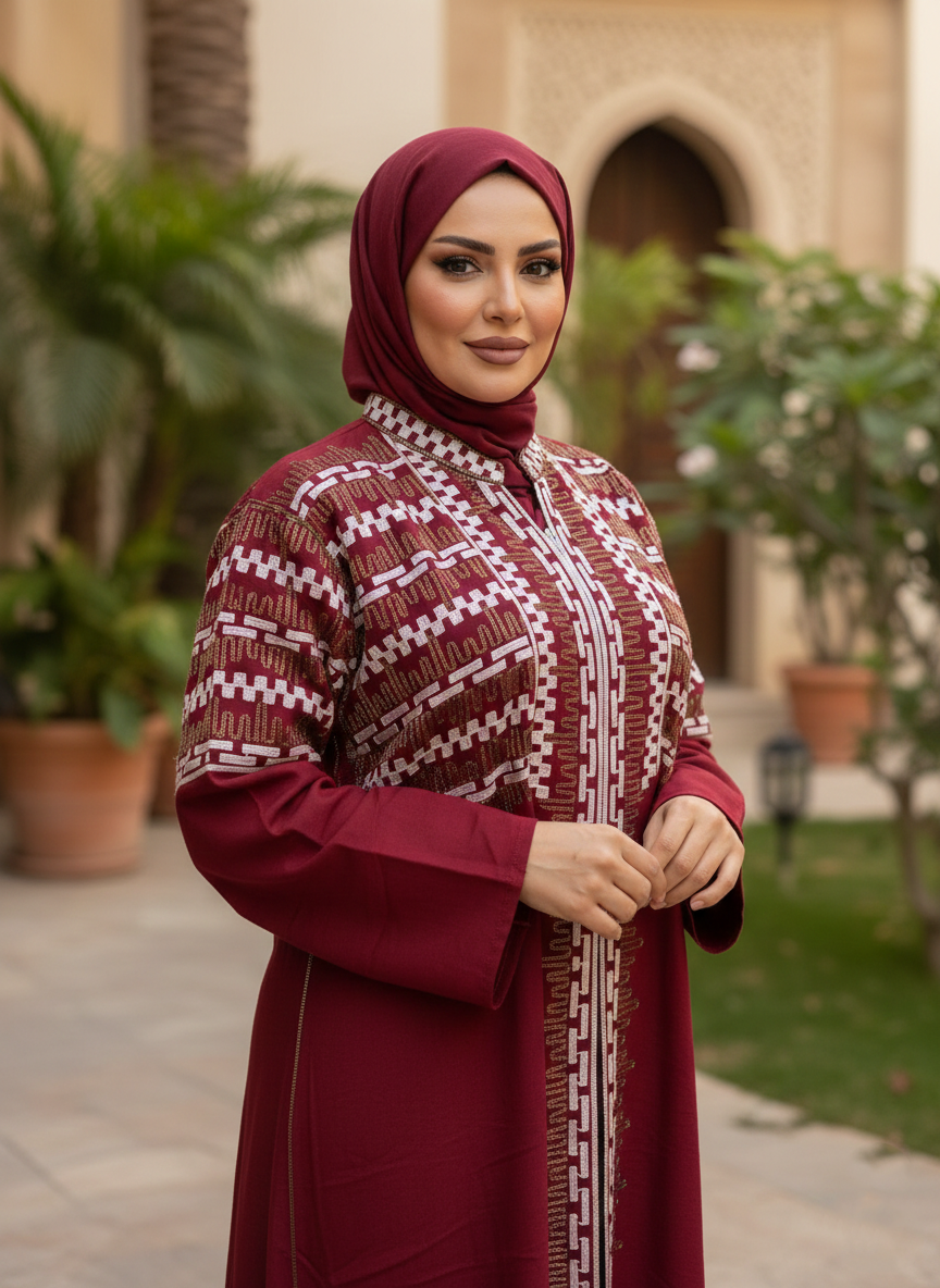 عباية كتان بتطريز مميز وشيك ✨️🌹