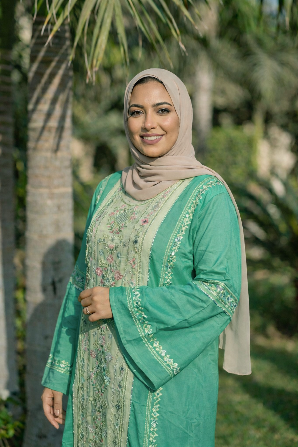 عباية كتان مطرزة