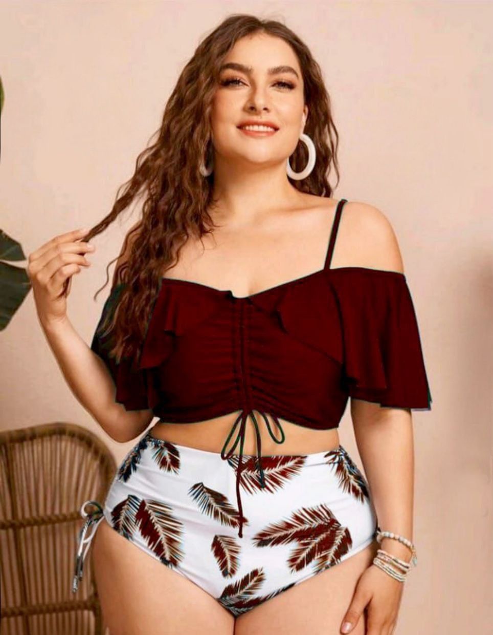 ✨ مايوه قطعتين بستايل عصري – جرأة ناعمة وأنوثة واثقة 🌴🤍