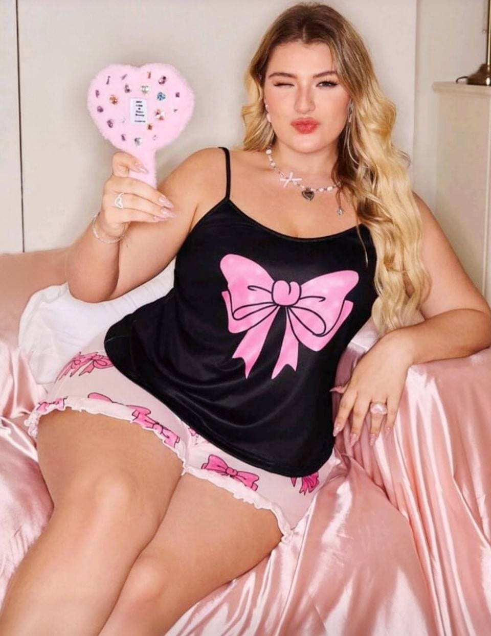 🎀 هوت شورت بيج سايز – دلع بناتي وكيوت جدًا 🩷