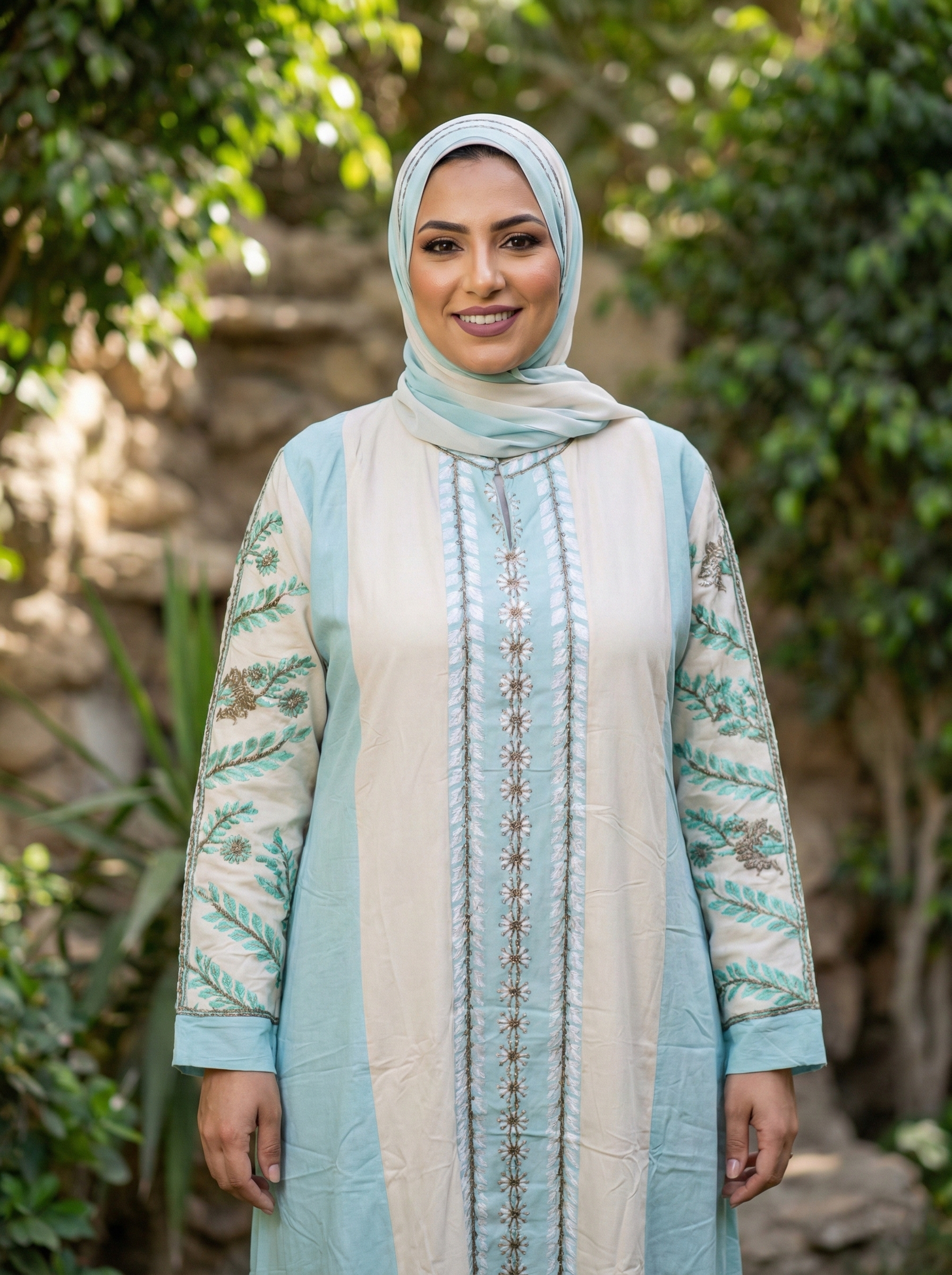 عباية كتان بتطريز راقي ✨️