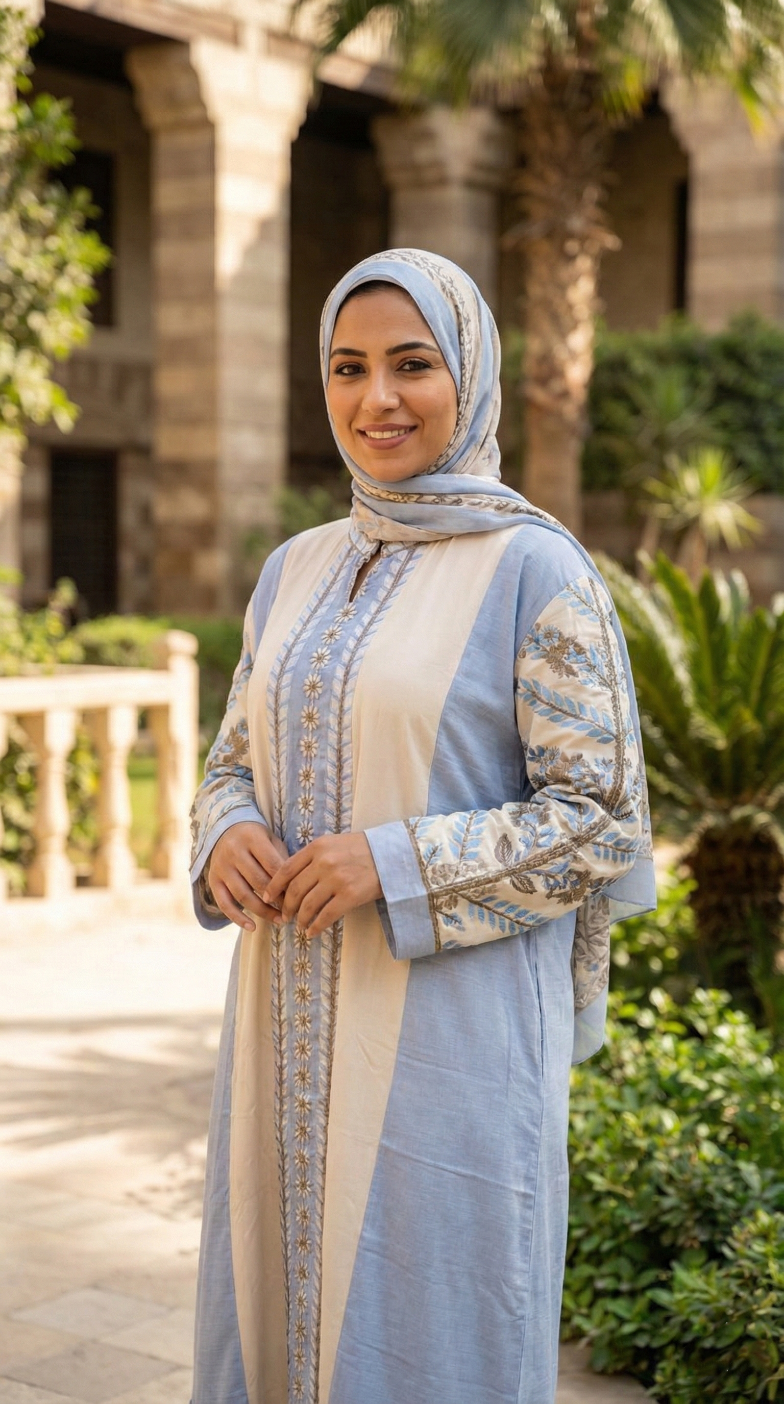 عباية كتان بتطريز راقي ✨️