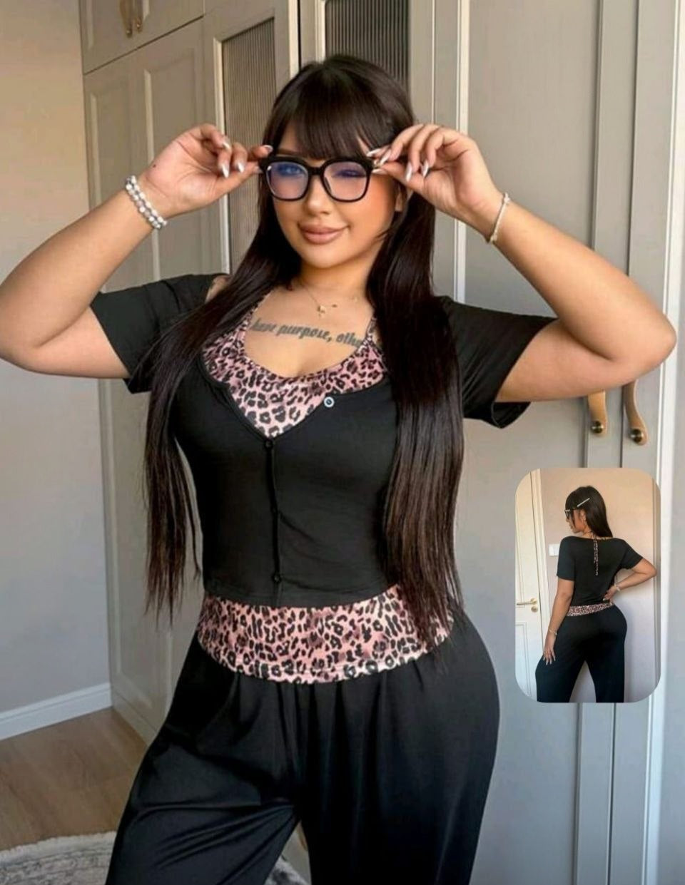 بيجامة بيج سايز – جرأة وأناقة بتفاصيل مميزة ✨🖤
