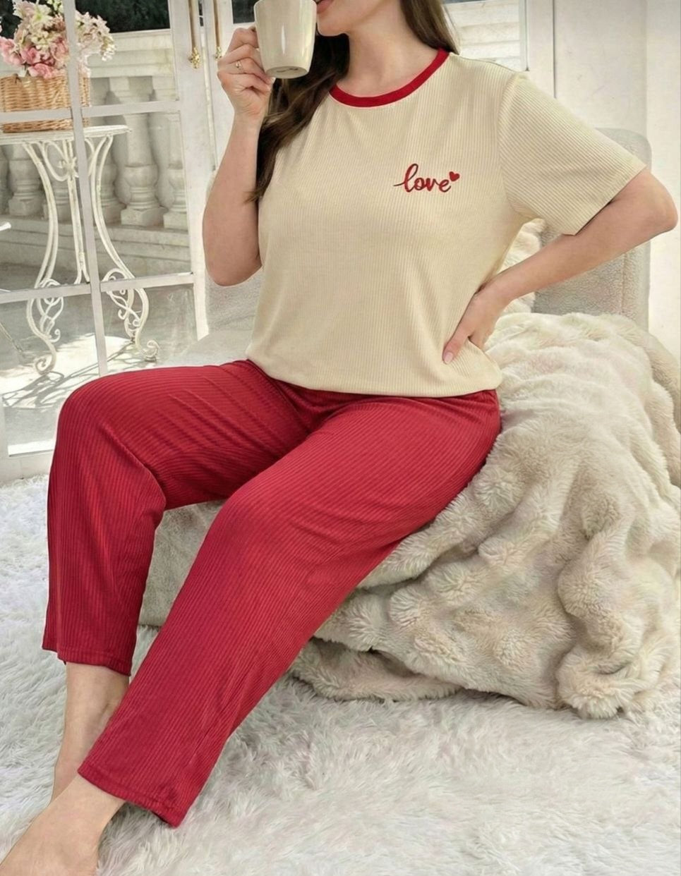 ❤️ بيجامة بيج سايز – مود دافي ولمسة حب 😍